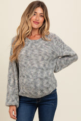 Grey Multi-Colored Maternity Sweater