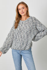 Grey Multi-Colored Maternity Sweater