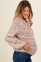 Mauve Multi-Colored Maternity Sweater