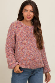 Rust Multi-Colored Maternity Sweater