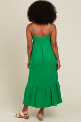 Green Smocked Maxi Dress