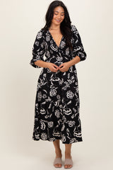 Black Floral Smocked Tiered Dress