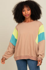 Mocha Colorblock Dolman Sleeve Maternity Sweatshirt