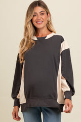 Charcoal Colorblock Maternity Sweatshirt