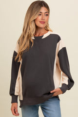 Charcoal Colorblock Maternity Sweatshirt