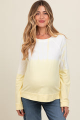 Yellow Tie Dye Maternity Long Sleeve Pullover