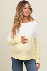 Yellow Tie Dye Maternity Long Sleeve Pullover