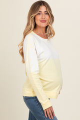 Yellow Tie Dye Maternity Long Sleeve Pullover