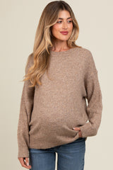 Mocha Basic Maternity Sweater