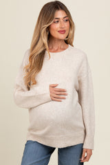 Beige Basic Maternity Sweater