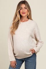 Beige Basic Maternity Sweater