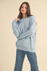 Light Blue Basic Maternity Sweater