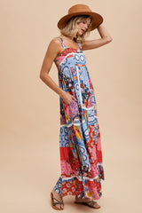 Multicolor Patchwork Floral Maxi Dress