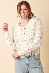 Ivory Crochet Detail Cardigan