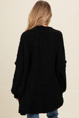 Black Chunky Knit Dolman Maternity Cardigan