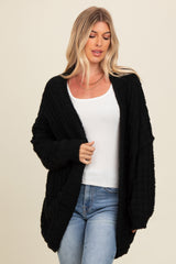 Black Chunky Knit Dolman Maternity Cardigan