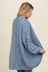 Blue Chunky Knit Dolman Cardigan