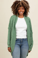 Olive Chunky Knit Dolman Maternity Cardigan