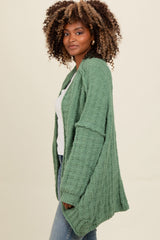 Olive Chunky Knit Dolman Cardigan