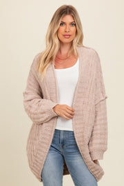 Mocha Chunky Knit Dolman Cardigan