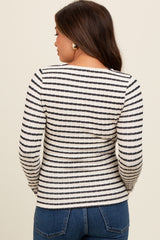 Black Striped Maternity Long Sleeve Top