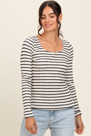 Black Striped Long Sleeve Top