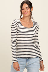 Black Striped Maternity Long Sleeve Top