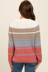 Mocha Mixed Stripe Sweater