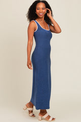 Navy Ribbed Maxi Tank Dress