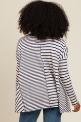 Navy Mixed Stripe Trapeze Top