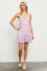 Pink Lavender Ruffle Mini Dress