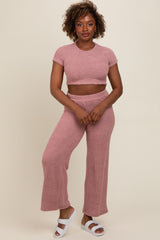 Mauve Short Sleeve Pant Maternity Lounge Set