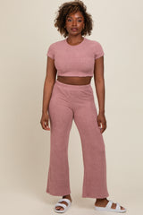 Mauve Short Sleeve Pant Lounge Set