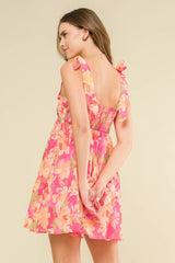 Fuchsia Orange Floral Dress