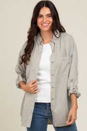 Light Grey Button Down Top