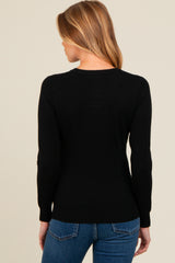 Black Basic Soft Knit Maternity Sweater