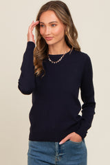 Navy Basic Soft Knit Sweater