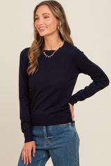 Navy Basic Soft Knit Sweater