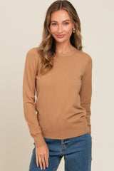 Camel Basic Soft Knit Maternity Sweater