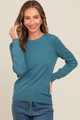 Teal Basic Soft Knit Sweater