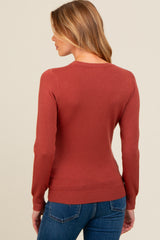 Rust Basic Soft Knit Maternity Sweater