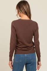 Brown Basic Soft Knit Sweater