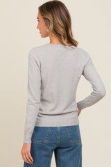 Heather Grey Basic Soft Knit Sweater