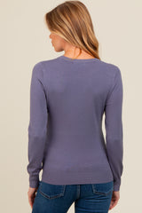 Periwinkle Basic Soft Knit Maternity Sweater