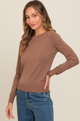 Mocha Basic Soft Knit Sweater