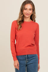 Dark Rust Basic Soft Knit Sweater