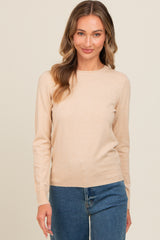 Beige Basic Soft Knit Sweater