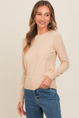 Beige Basic Soft Knit Sweater