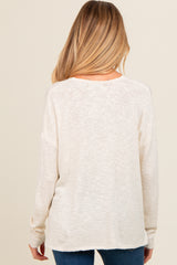 Ivory V-Neck Basic Maternity Sweater