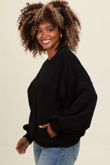 Black Oversized Balloon Sleeve Sweatshirt